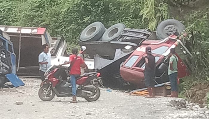 Mobil PT BSS Pengangkut Material Pertamina Alami Kecelakaan di Batui